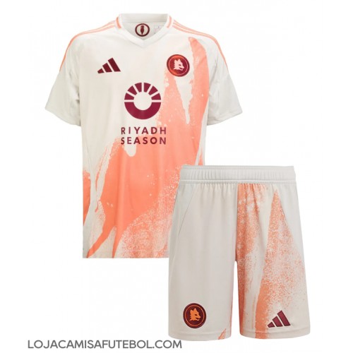 Camisa de Futebol AS Roma Equipamento Secundário Infantil 2024-25 Manga Curta (+ Calças curtas)